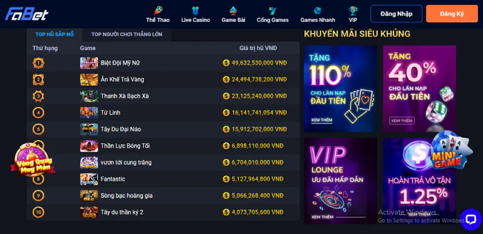 Trò chơi slot và bắn cá af888 casino